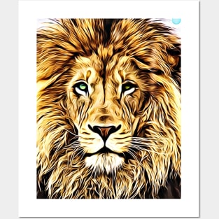 Lion Head Digital Art Posters and Art